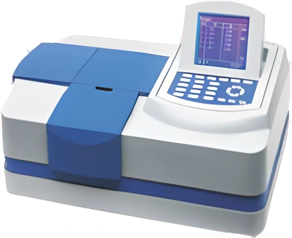 UV-Vis Double-Beam Microprocessor Spectrophotometer (Seven Sample), in a Sentwin product photograph.