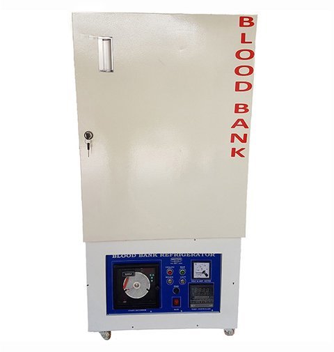 Sentwin Blood Bank Refrigerator with polished stainless steel interior and digital controller.