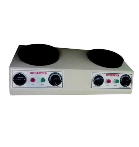 Sentwin double round laboratory hot plate with two independently switched plates.
